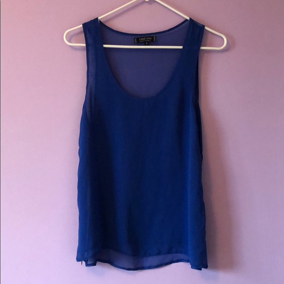 CEST MOI sheer blue tank top - S - Picture 6 of 6
